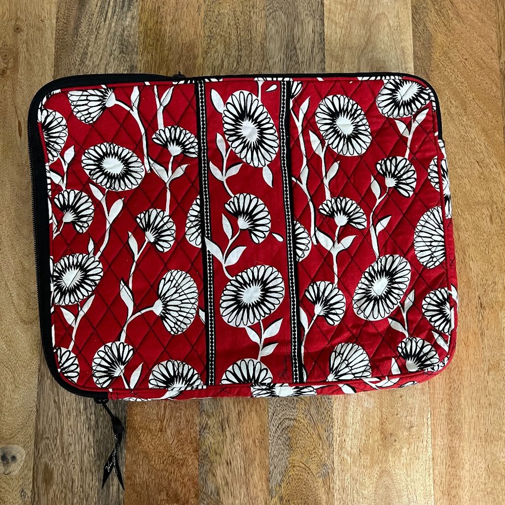Vera Bradley Red & Black Floral Quilted 15 inch Laptop Sleeve
